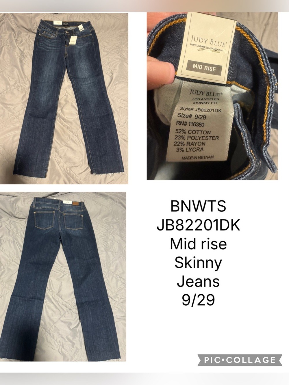 Judy Blue Mid Rise Skinny Jeans - Dark Blue BNWTS 11/30